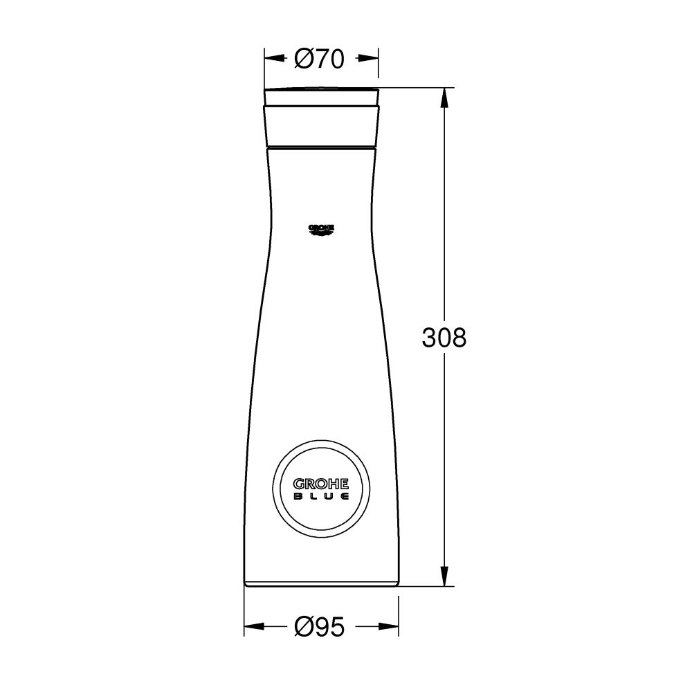 Стеклянный графин GROHE Blue с крышкой (40405001)