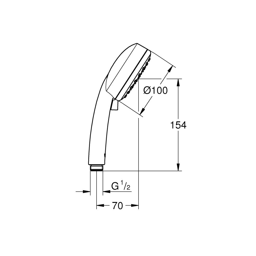 Ручной душ GROHE New Tempesta Cosmopolitan 100 II, расход 5,7 л/мин, хром (2757120E)