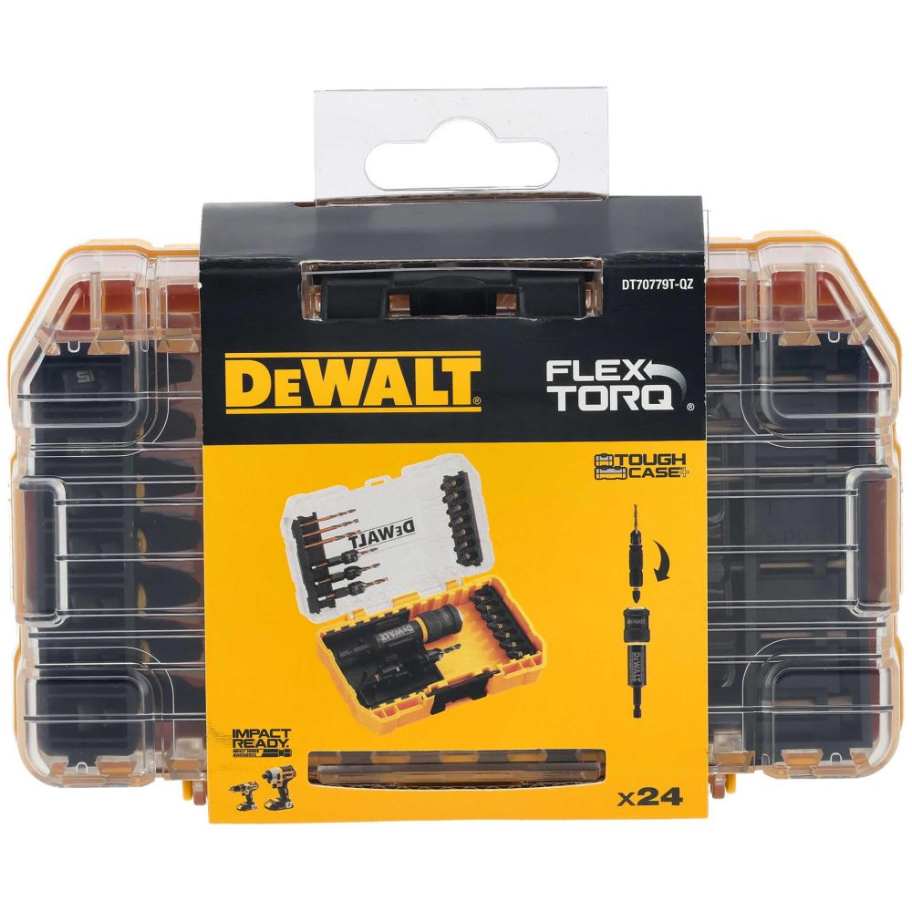 Набор пилотных сверл, зенкеров и бит DEWALT DT70779T, с механизмом быстрой смены, 24 шт., в кейсе (DT70779T-QZ)