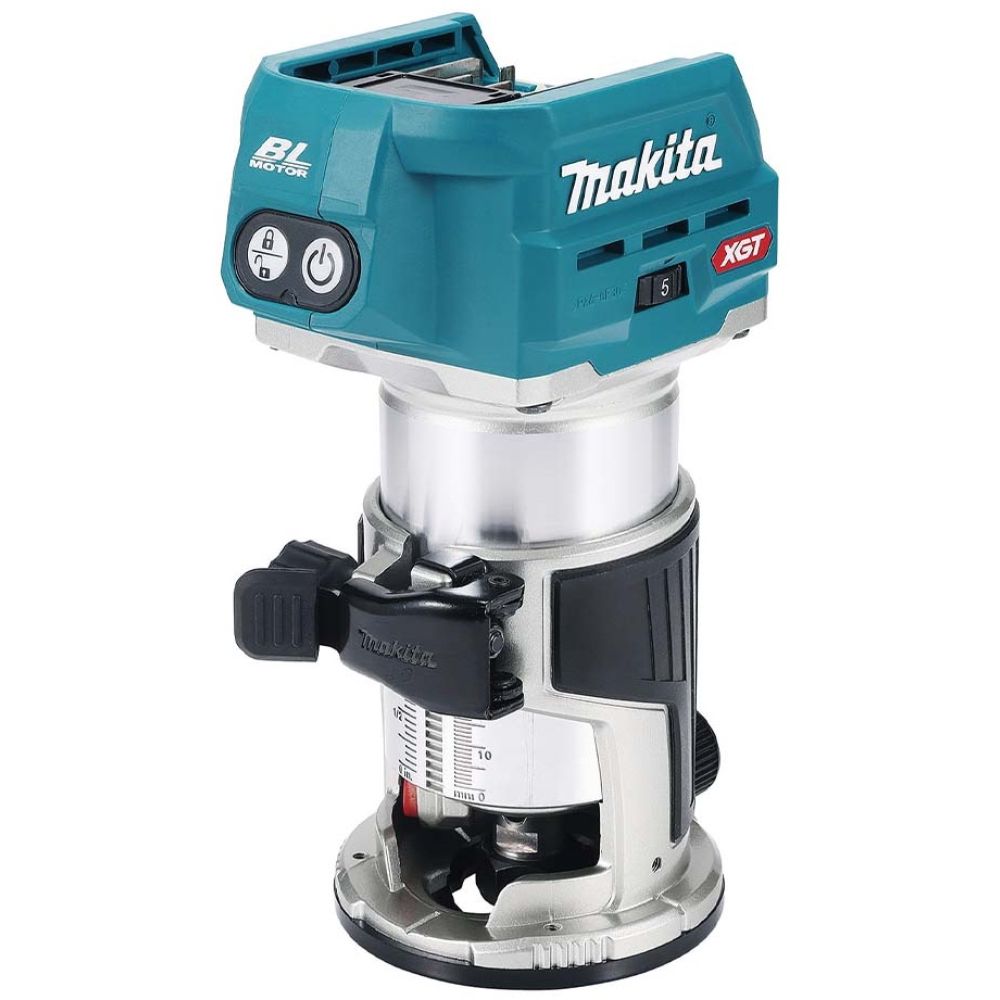 Аккумуляторный набор Makita, 40 В: угловая шлифмашина GA004 + фрезер RT001, с 2 АКБ 4 Ач и ЗУ, в 2 кейсах MakPac