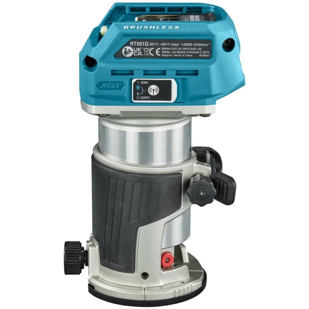 Аккумуляторный набор Makita, 40 В: угловая шлифмашина GA004 + фрезер RT001, с 2 АКБ 4 Ач и ЗУ, в 2 кейсах MakPac