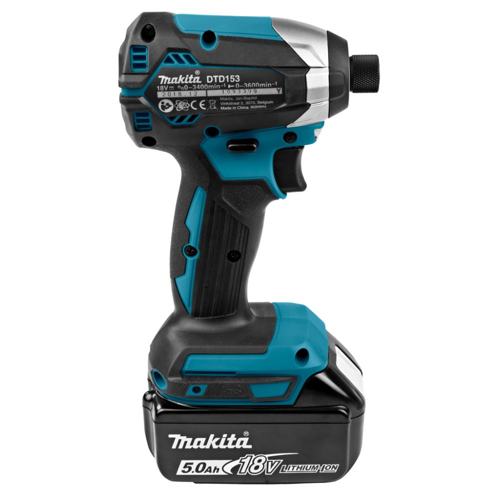 Аккумуляторный ударный шуруповерт Makita LXT, 18 В, 170 Нм, 3400 об/мин, 1/4", DTD153RT