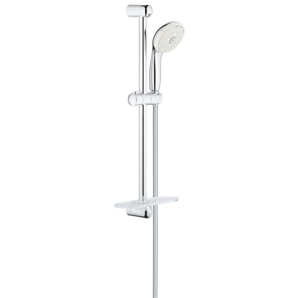 Душевой гарнитур GROHE Tempesta 100 с мыльницей, 3 режима струи, душевая штанга 600 мм, 9,5 л/мин, хром (27927001)
