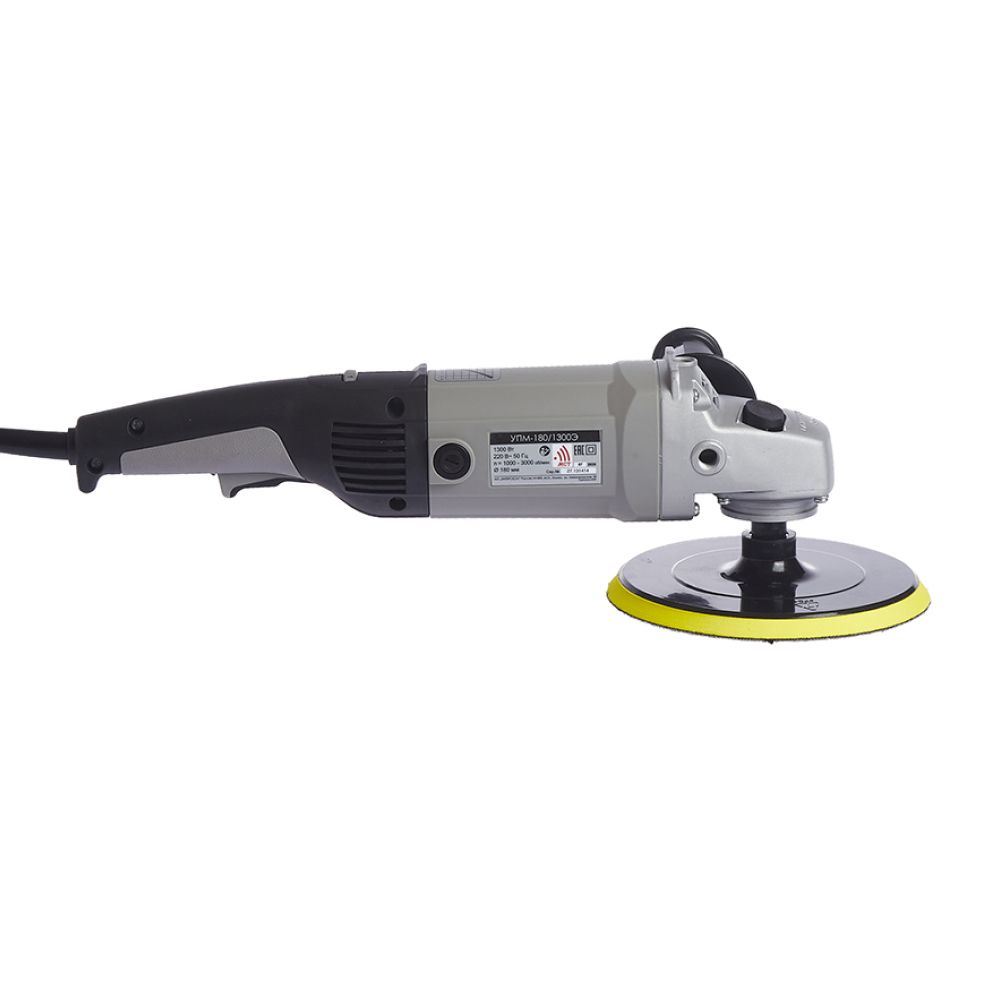 Угловая полировальная машина ИНТЕРСКОЛ УПМ-180/1300Э, 1300 Вт, 180 мм, 3000 об/мин (27.1.1.12)