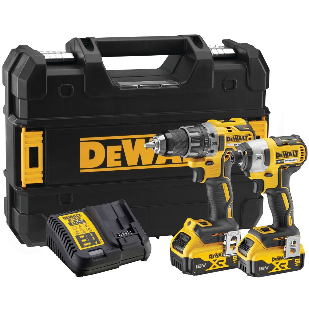 Аккумуляторный набор DEWALT DCK268P2T, 18 В: дрель-шуруповерт DCD791 + шуруповерт DCF887, с 2 АКБ 5 Ач и ЗУ, в кейсе TSTAK