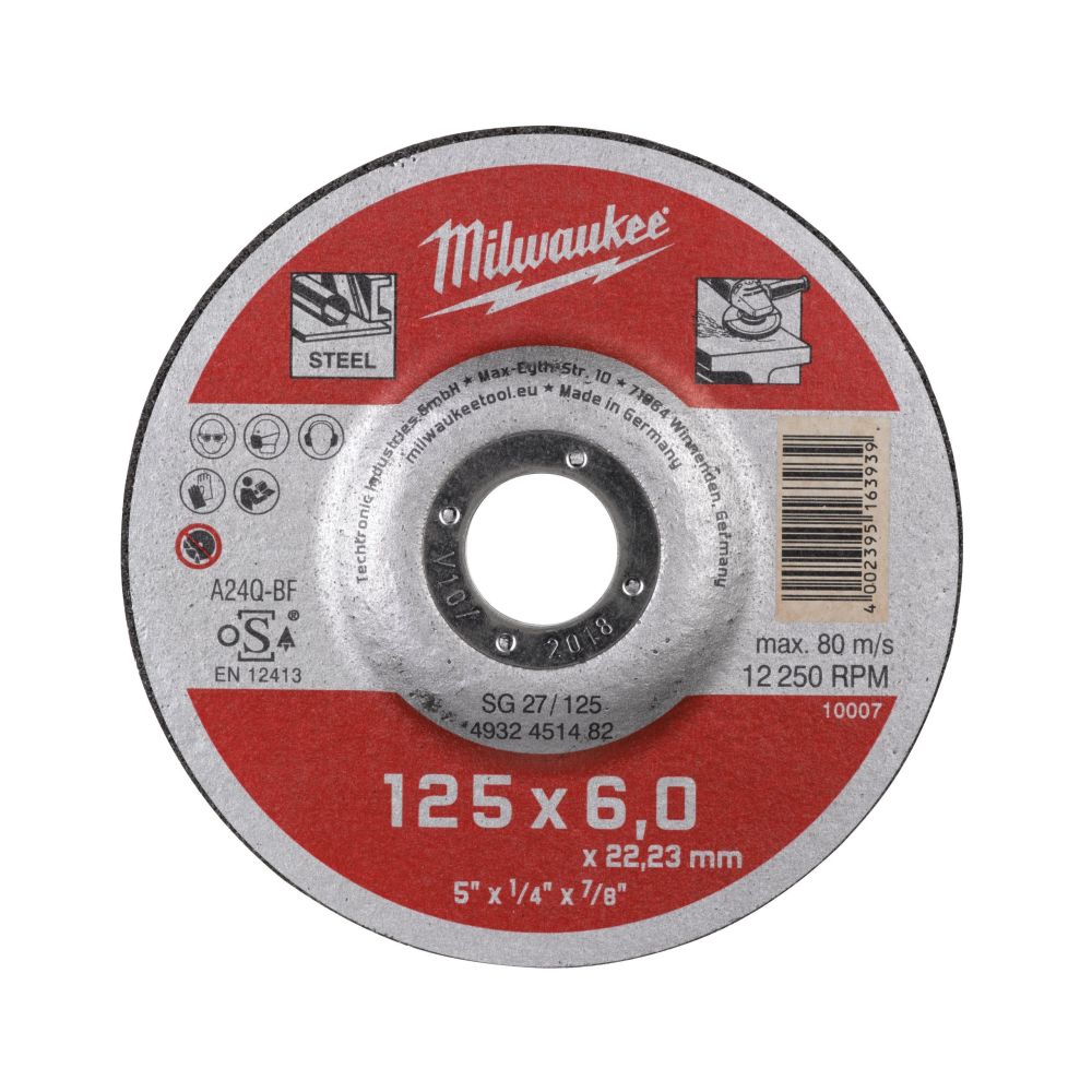 Шлифовальный диск по металлу Milwaukee 125 мм, 4932451482, 1 шт.