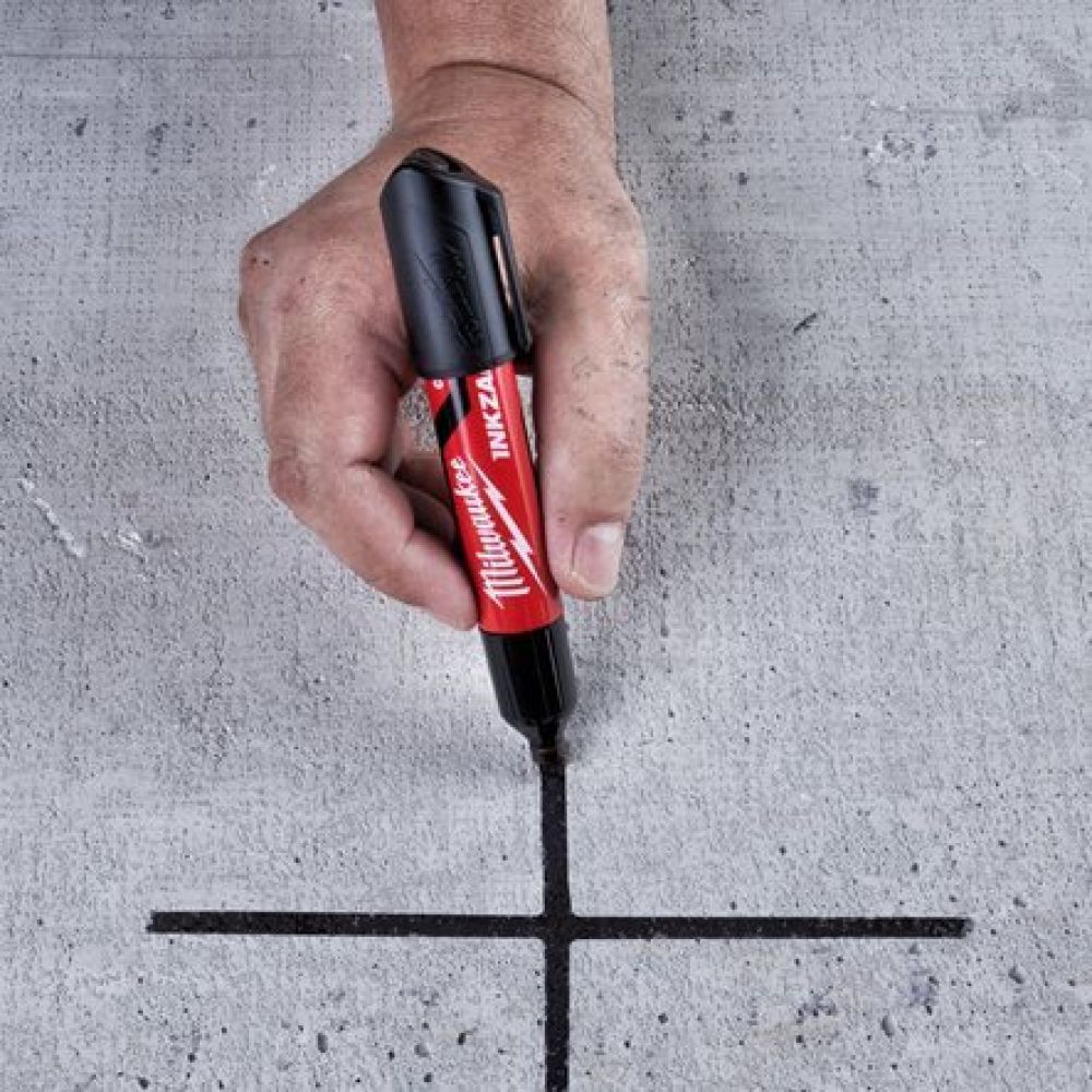 Маркер Milwaukee Inkzall для стройплощадки, супер-большой, черный 4932471559