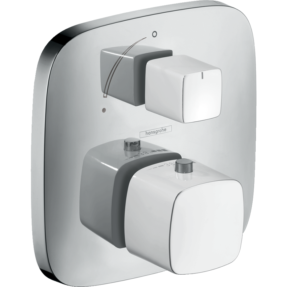 Внешняя часть термостата для ванны hansgrohe PuraVida скрытого монтажа 15775400, белый/хром
