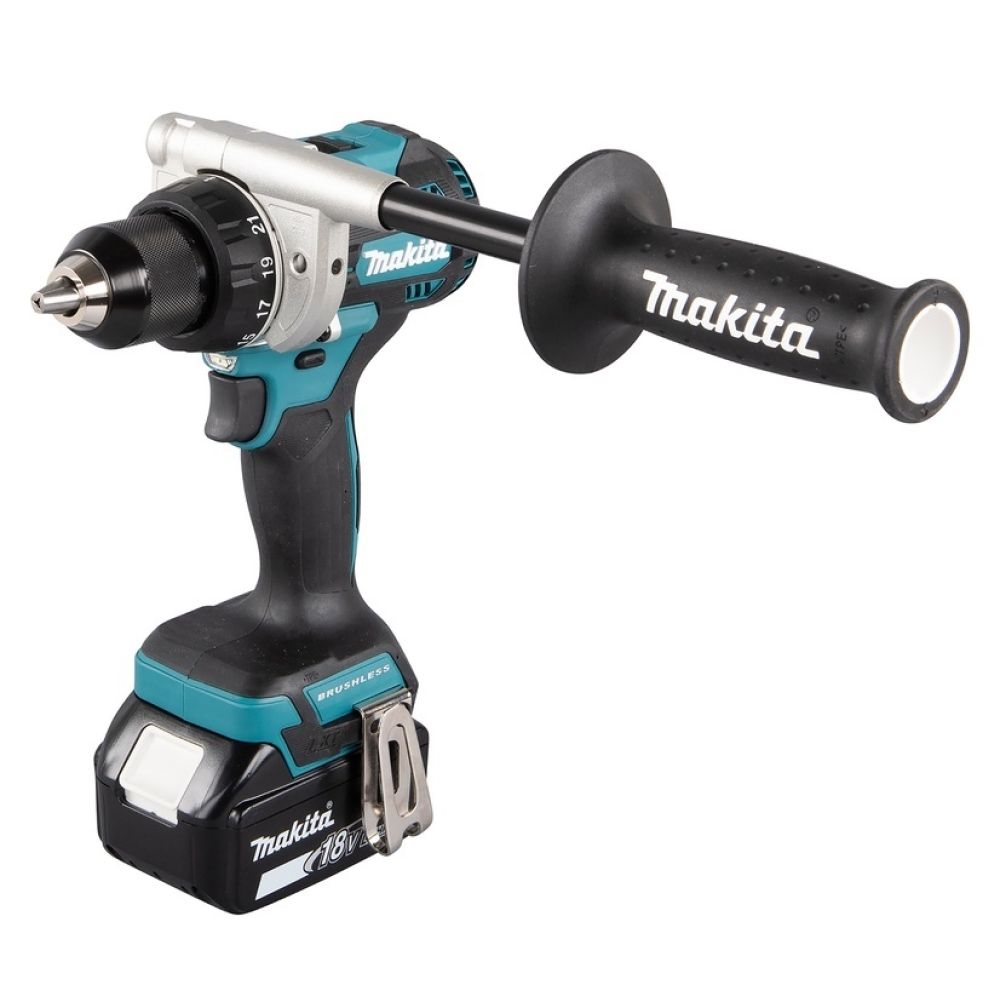 Аккумуляторная дрель-шуруповерт Makita, 18 В, 2100 об/мин, с 2 АКБ 5 Ач и ЗУ, в кейсе MakPac, DDF486RTJ