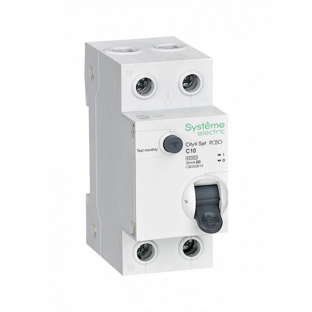  Автоматический выключатель дифференциального тока Systeme Electric (Schneider Electric) City9 Set 1P+N 10 А, 30 мА, тип A, 4.5 кА, C9D55610