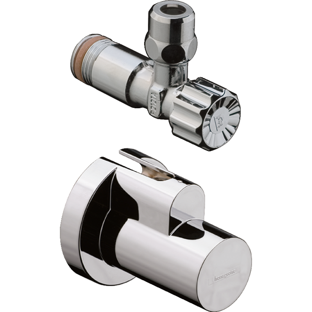Вентиль угловой hansgrohe 3/8 с накладкой 13954000, хром