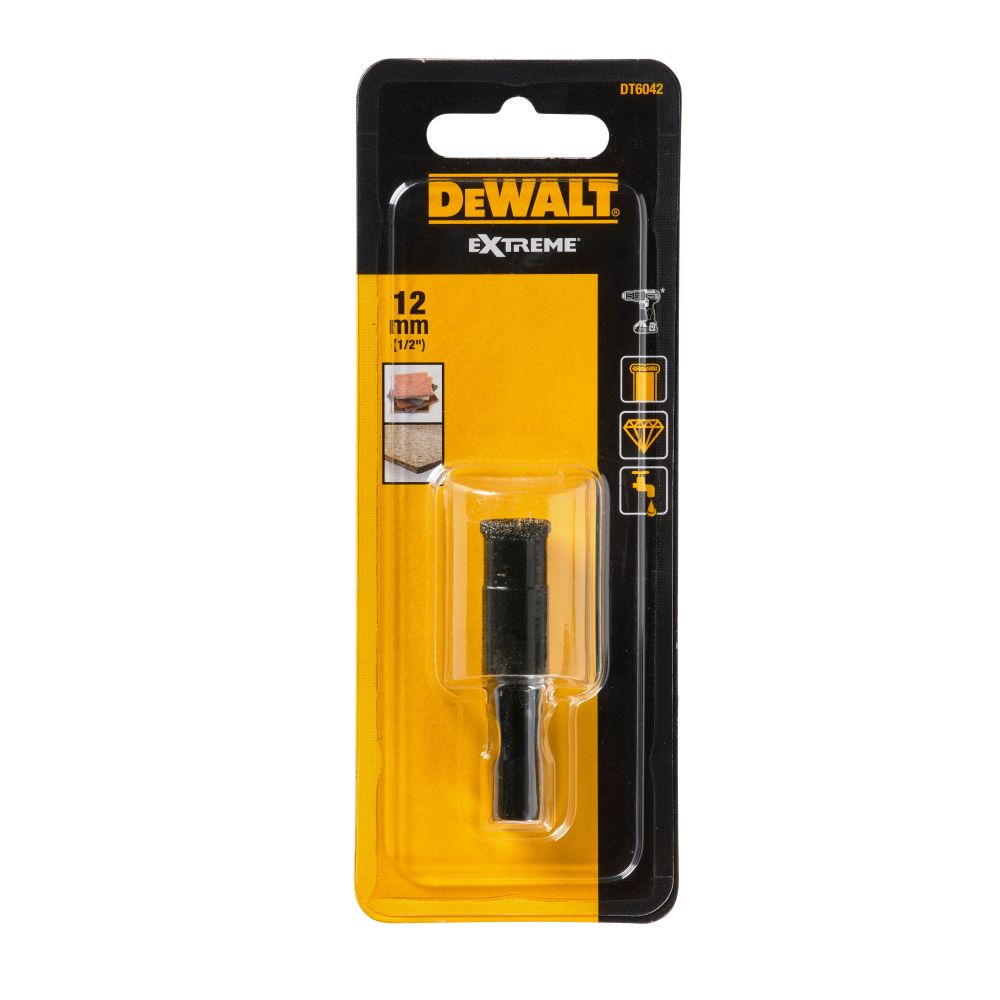 Сверло алмазное трубчатое DEWALT EXTREME, 12 мм, 1 шт. (DT6042-QZ)