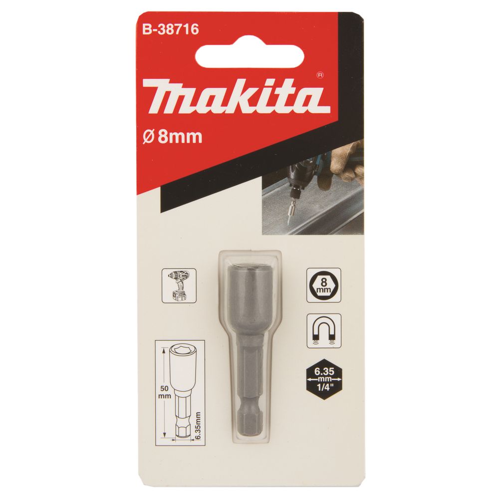 Магнитная торцовая головка Makita 8x50, B-38716