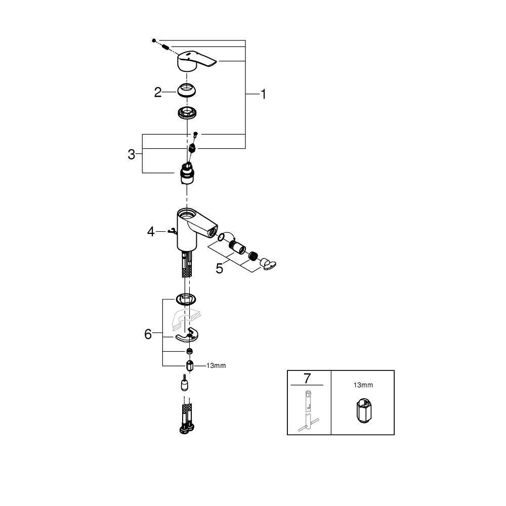 Смеситель для биде GROHE Eurosmart, S-size, хром (32927003)