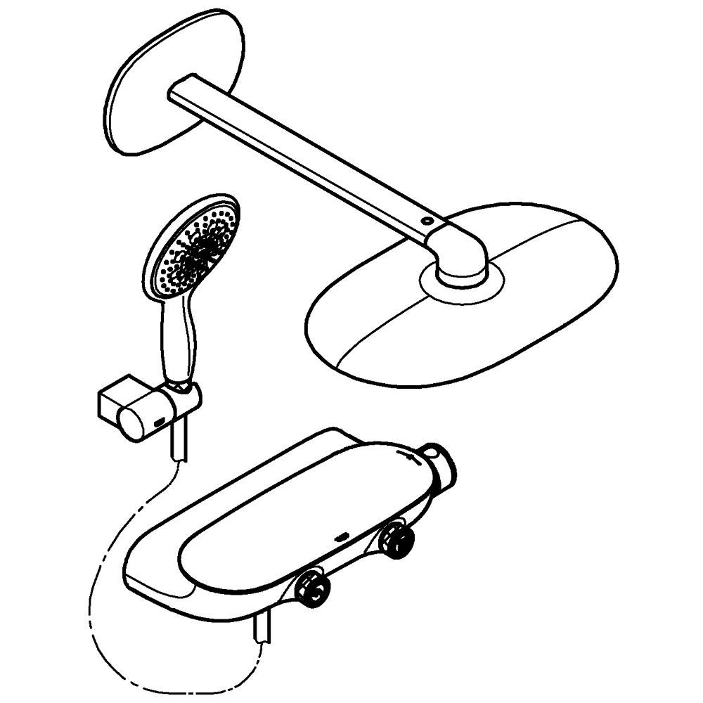 Душевая система GROHE Rainshower System SmartControl 360 MONO с термостатом для душа, хром (26446000)