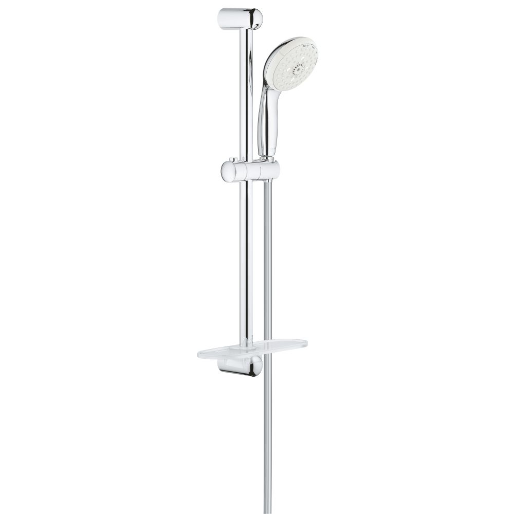 Душевой гарнитур GROHE New Tempesta 100 с мыльницей, 4 режима струи, душевая штанга 600 мм, 9,5 л/мин, хром (28436002)