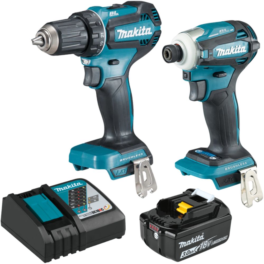 Набор аккумуляторного инструмента Makita, 18 В: дрель-шуруповерт DDF485 + шуруповерт DTD172, с АКБ 3 Ач и быстрым ЗУ (PT1323)