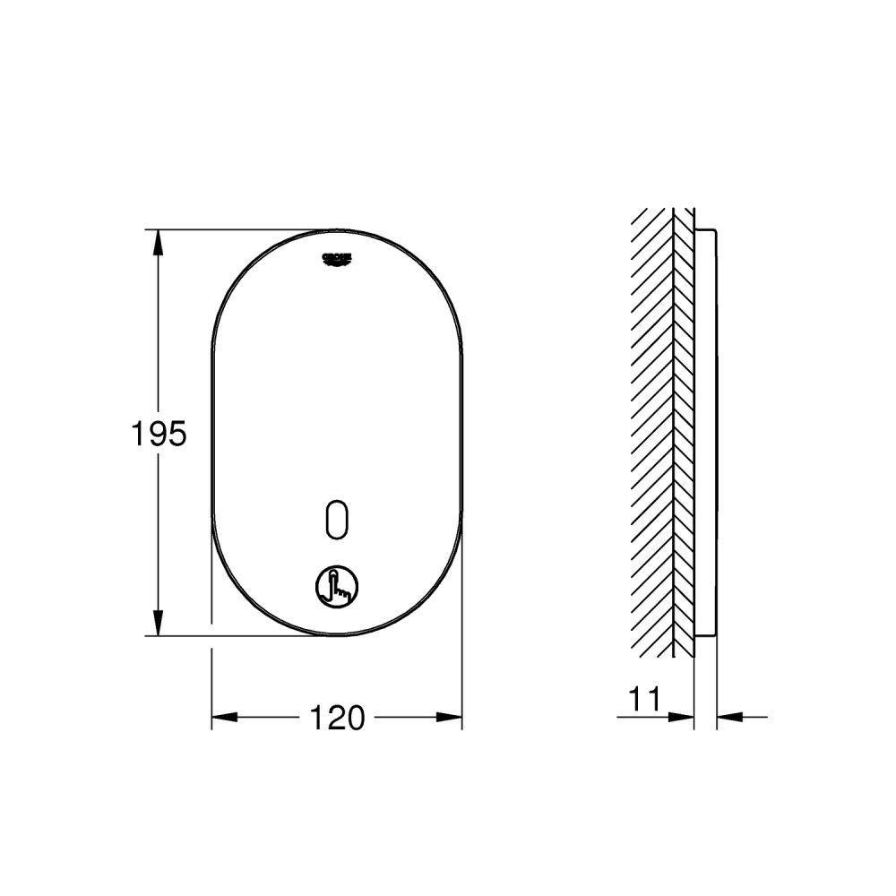 Внешняя часть термостата для душа GROHE Eurosmart Cosmopolitan E инфракрасный, хром (36463000)