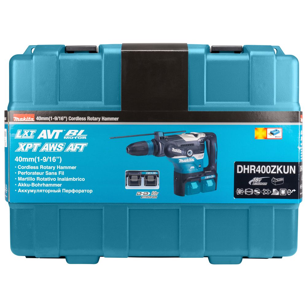 Аккумуляторный перфоратор Makita SDS-MAX 18В X2, 40 мм, 8,0 Дж, кейс, без АКБ и З/У, DHR400ZKUN