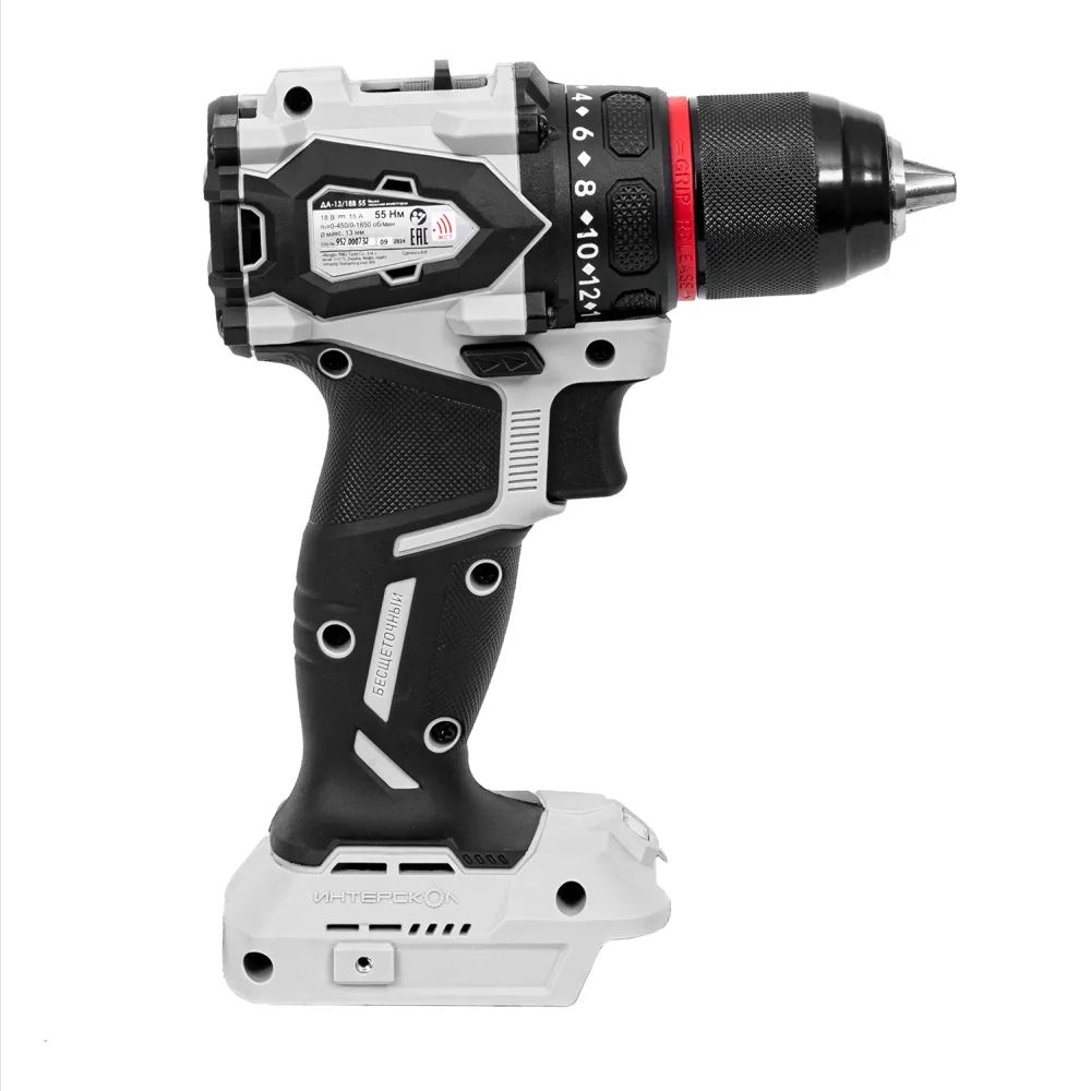 Аккумуляторная дрель-шуруповерт ИНТЕРСКОЛ ДА-13/18В 55, 18 В, 1850 об/мин, с АКБ 2 Ач и ЗУ (952.0.0.70-B2C)