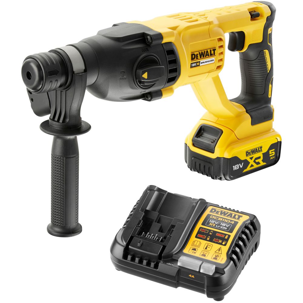 Аккумуляторный перфоратор DEWALT DCH133P1, 18 В, 2.6 Дж, 5500 уд/мин, с АКБ 5 Ач и ЗУ (DCH133P1N-XJ)