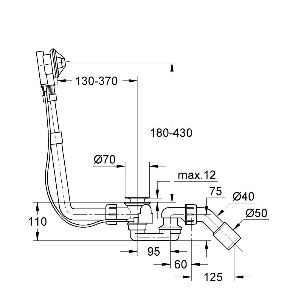 Сливной и переливной гарнитур GROHE Talento для нестандартных ванн, встраиваемая часть, (28943000)