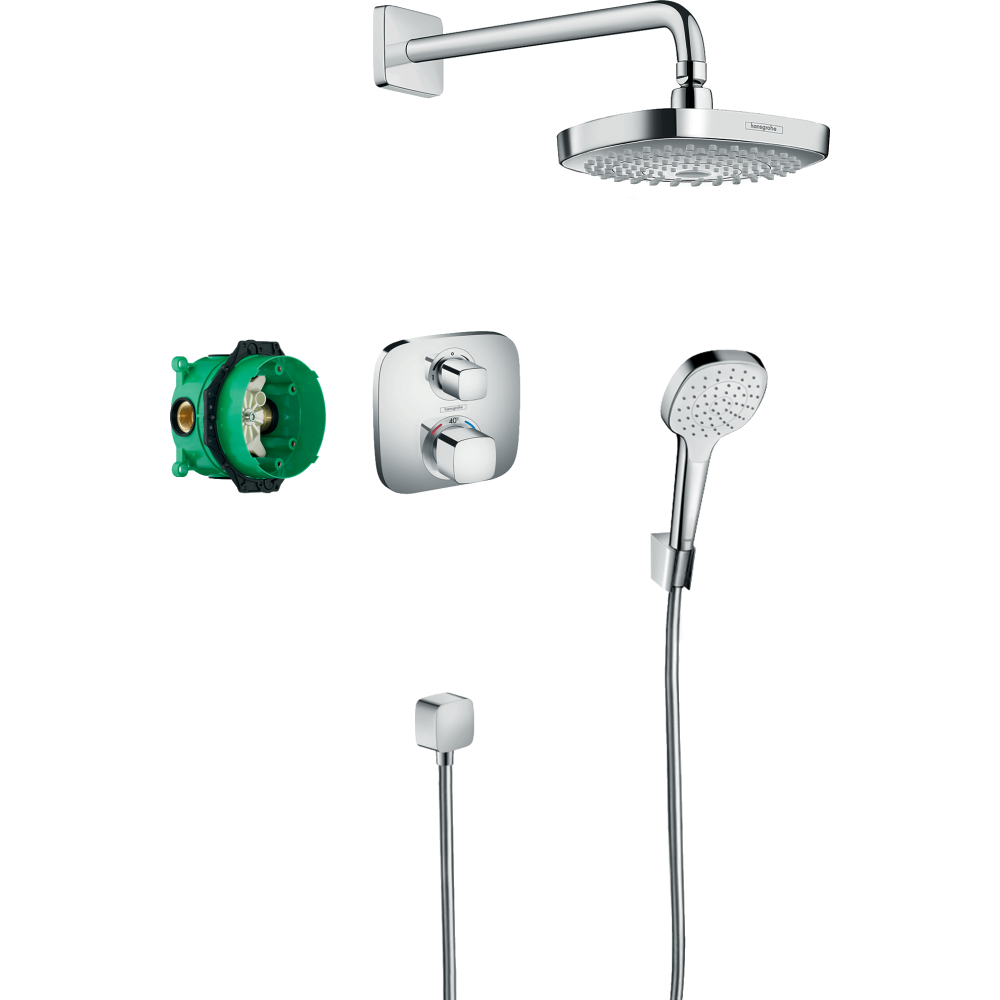 Душевая система hansgrohe Croma Select E 180 2jet скрытого монтажа с термостатом 27294000, хром