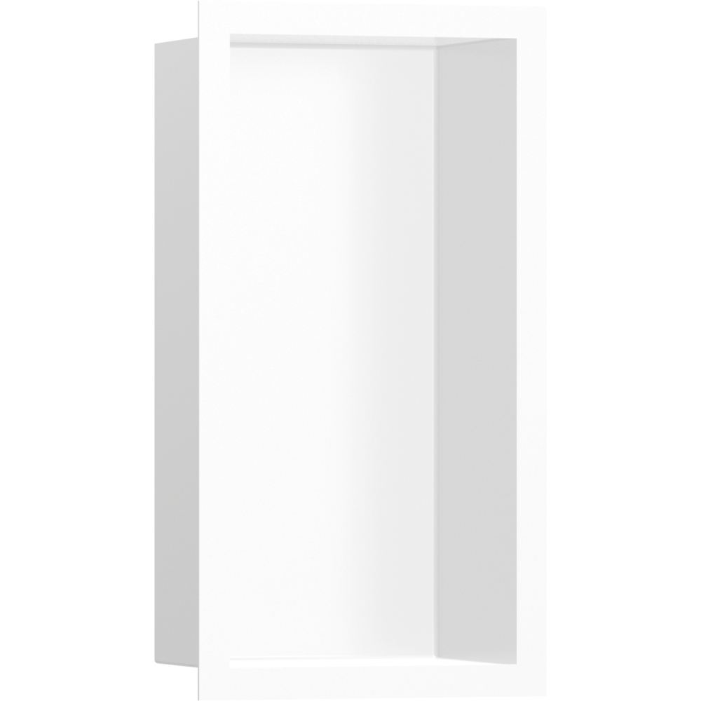 Настенный короб hansgrohe XtraStoris Individual с цветом корпуса матовый белый и дизайнерской рамой, 30х15х10 см 56096700, матовый белый