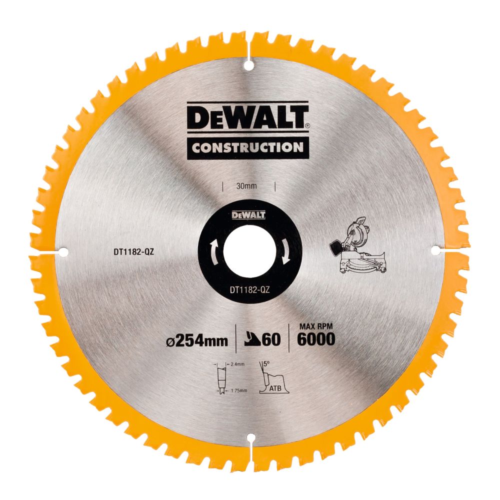 Пильный диск по дереву DEWALT DT1182, 254х30 мм (DT1182-QZ)