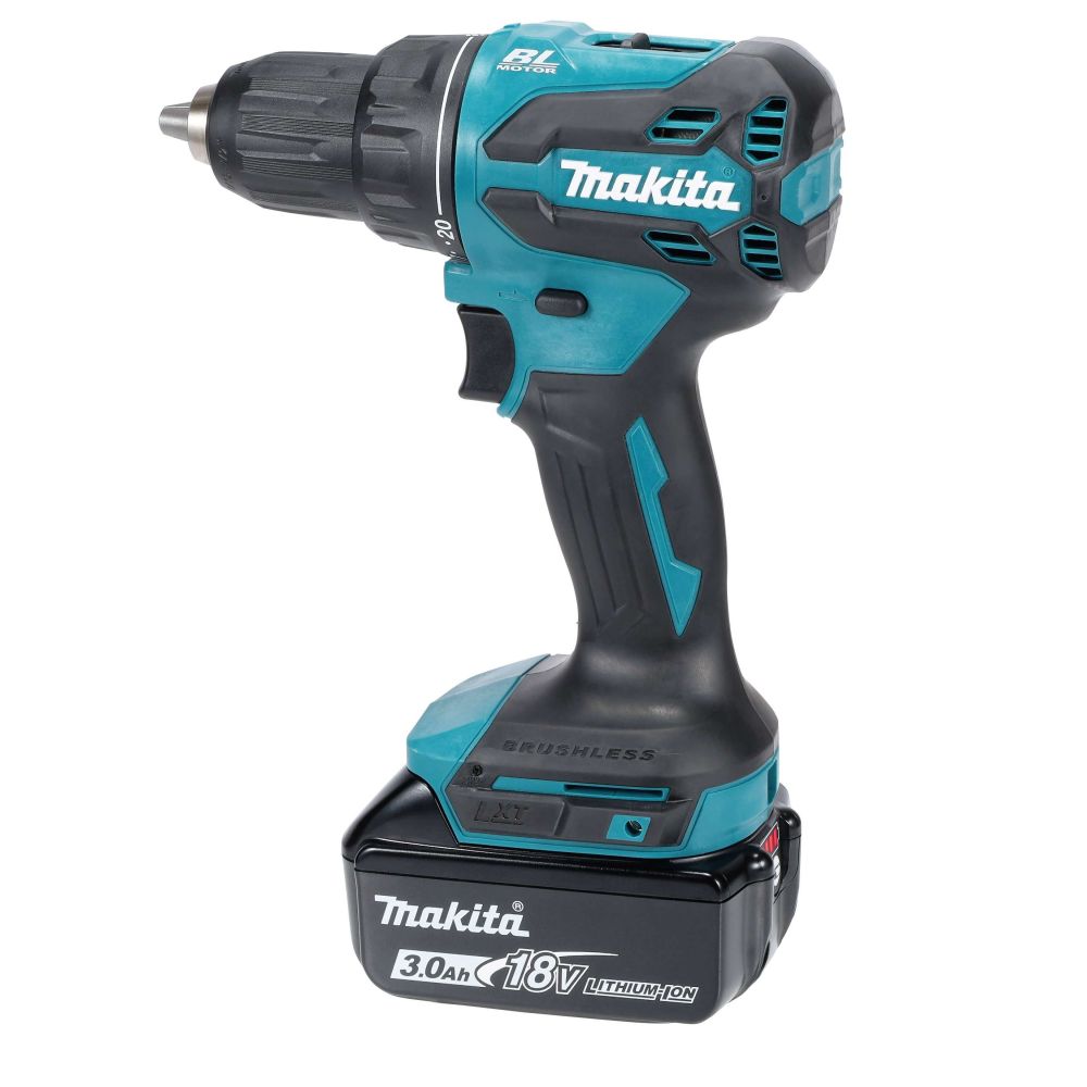 Аккумуляторная ударная дрель-шуруповерт Makita DHP490F005, 18 В, 1900 об/мин, 28500 уд/мин, с АКБ 3 Ач и ЗУ, в кейсе MakPac