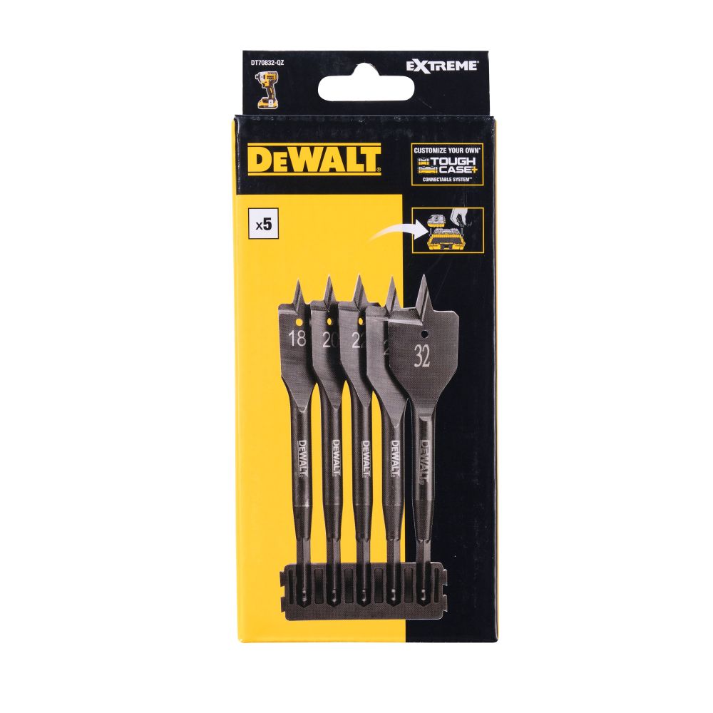 Набор перьевых сверл по дереву DEWALT DT70832, 18-32 мм, 5 шт. (DT70832-QZ)