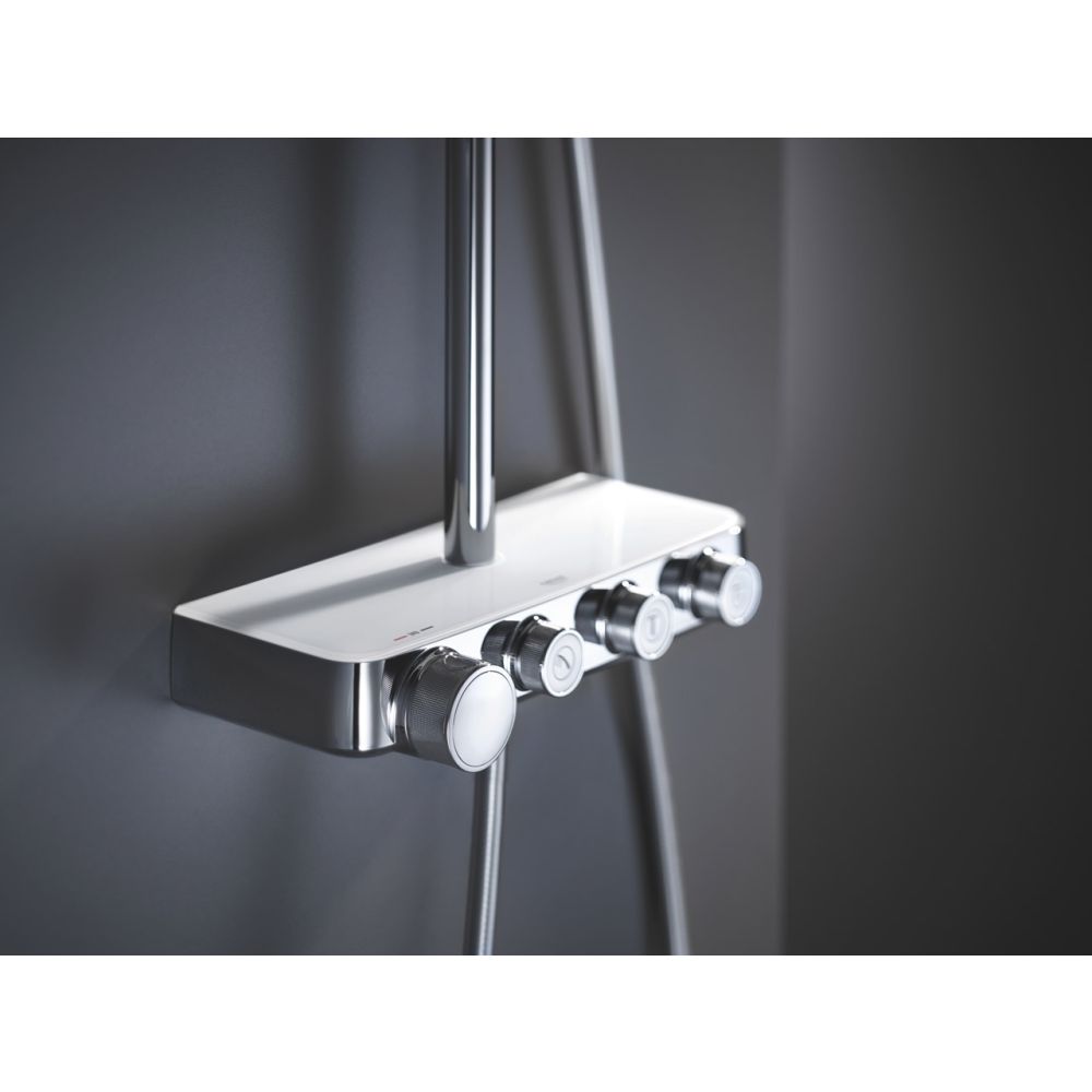 Душевая система GROHE Euphoria SmartControl System 310 Cube Duo с термостатом для душа, белая луна (26508LS0)