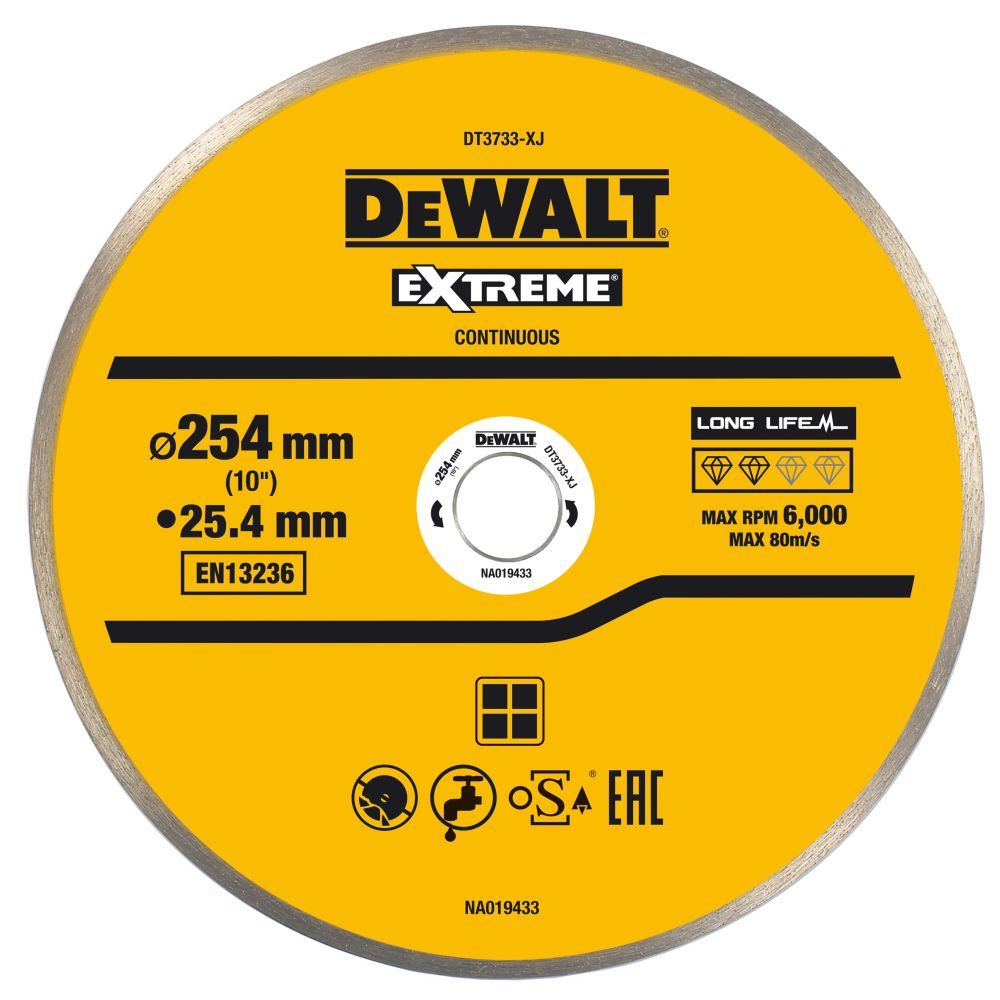 Отрезной алмазный диск DEWALT DT3733, по плитке, 254х25.4х1.6 мм (DT3733-XJ)