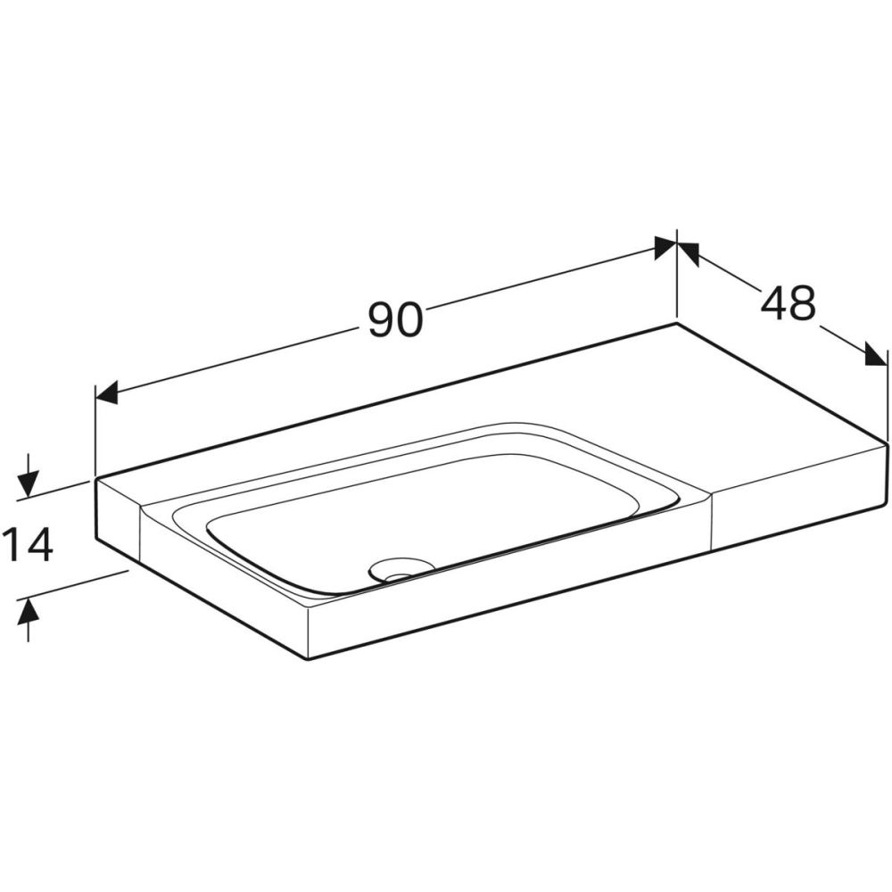 Раковина Geberit Xeno² 90 см, белый, 500.534.01.1