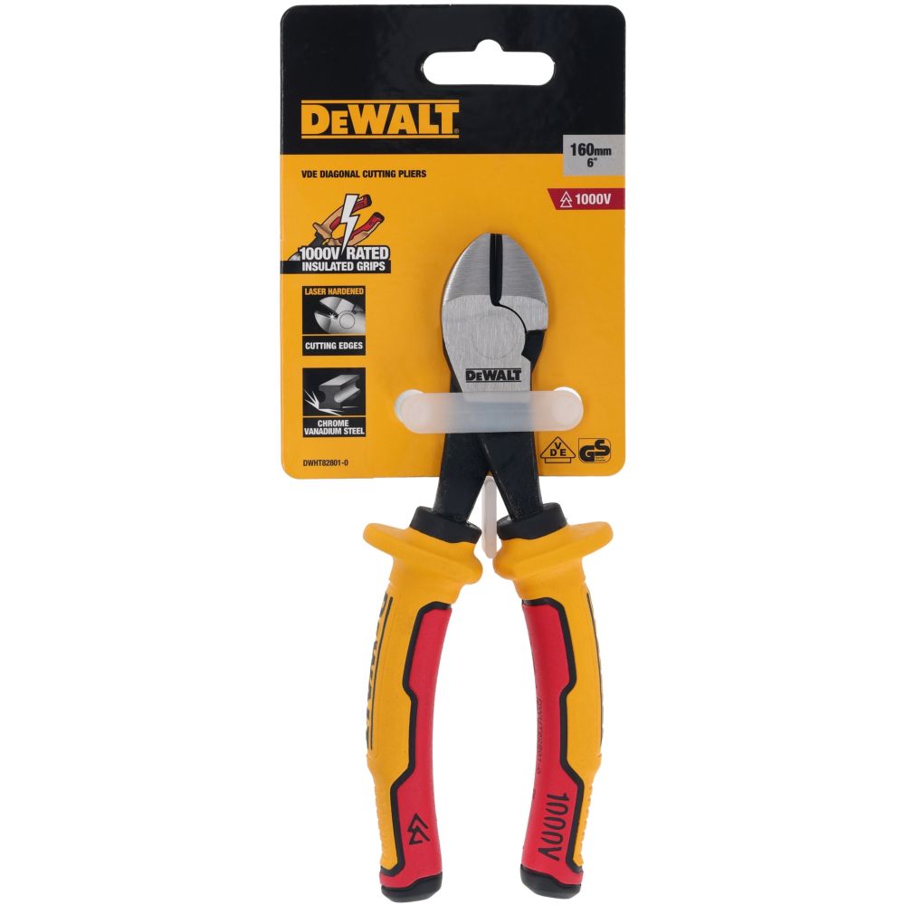 Диагональные кусачки DEWALT DWHT82801-0, с токоизолирующими рукоятками, 16 см