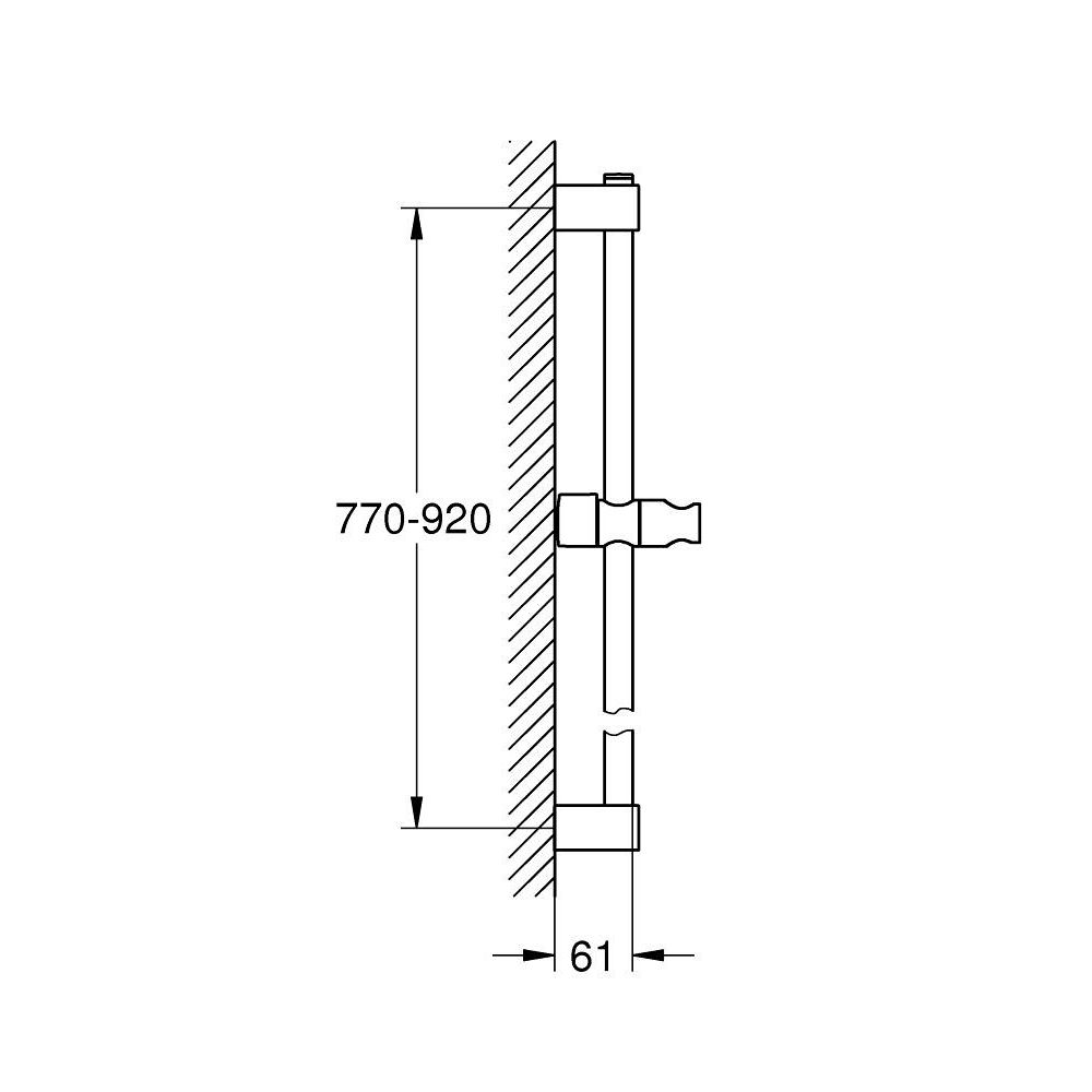 Душевая штанга GROHE Tempesta 900 мм, матовый чёрный (275242431)