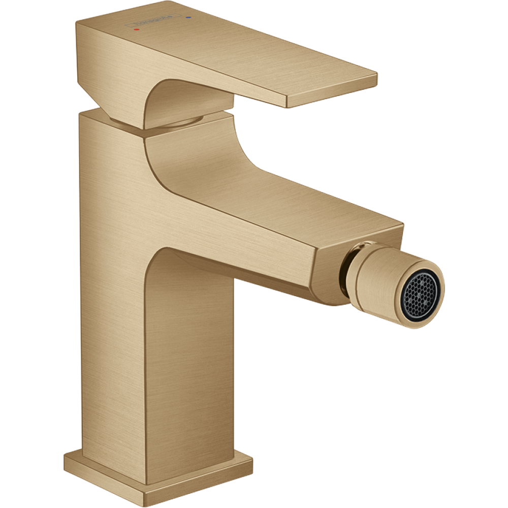 Смеситель для биде hansgrohe Metropol со сливным клапаном Push-Open 32520140, шлифованная бронза