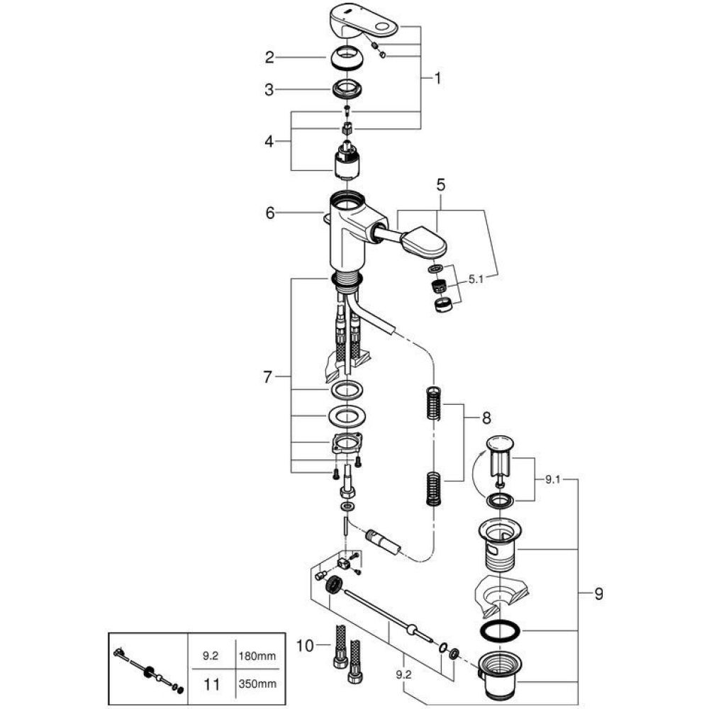 Смеситель для раковины GROHE Europlus, S-size, хром (33155002)