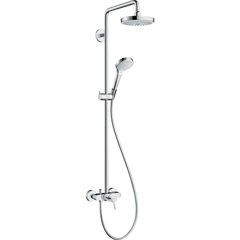 Душевая система hansgrohe Croma Select S 180 2jet со смесителем для душа 27255400, белый/хром