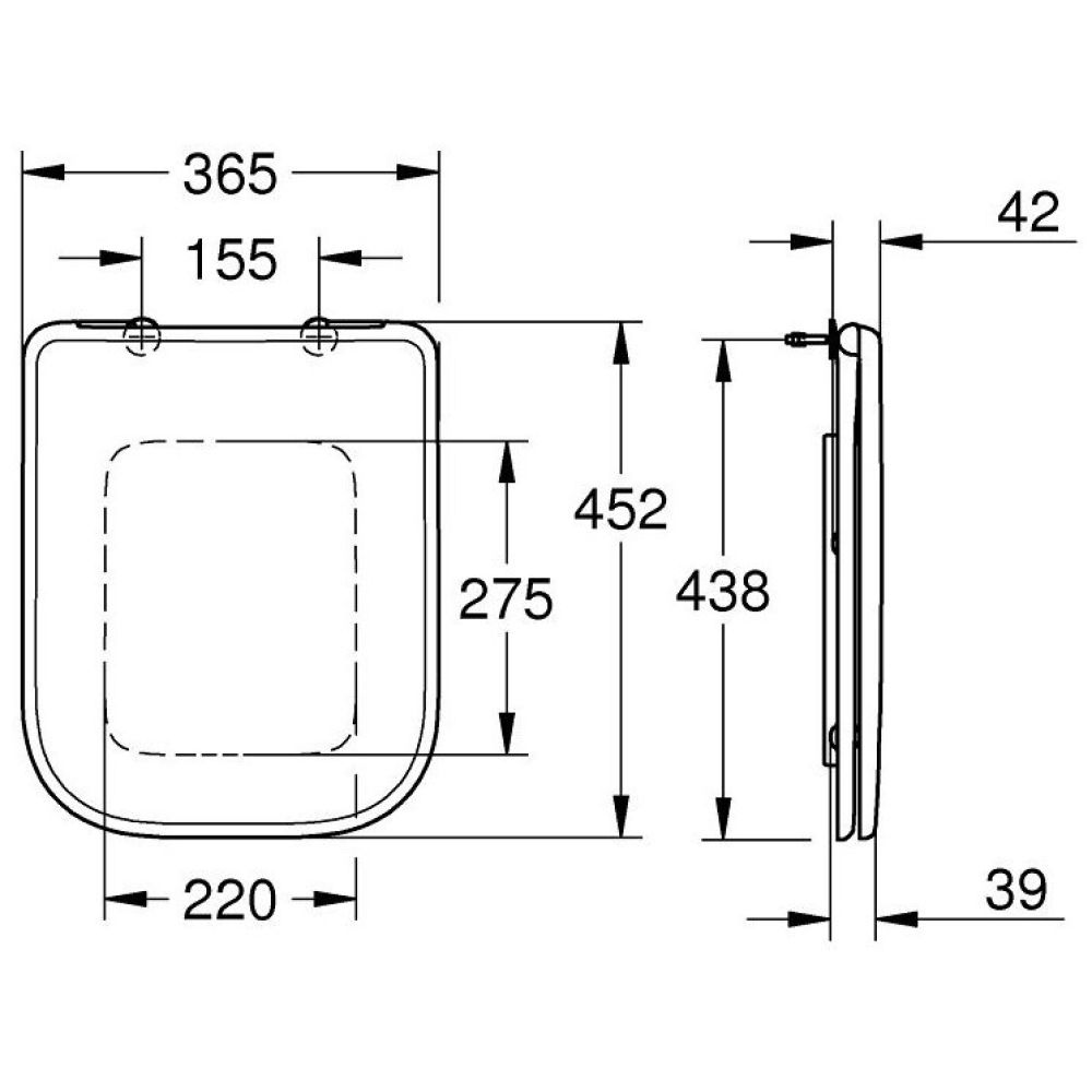 Сиденье для унитаза GROHE Bau Edge с микролифтом (39813000)