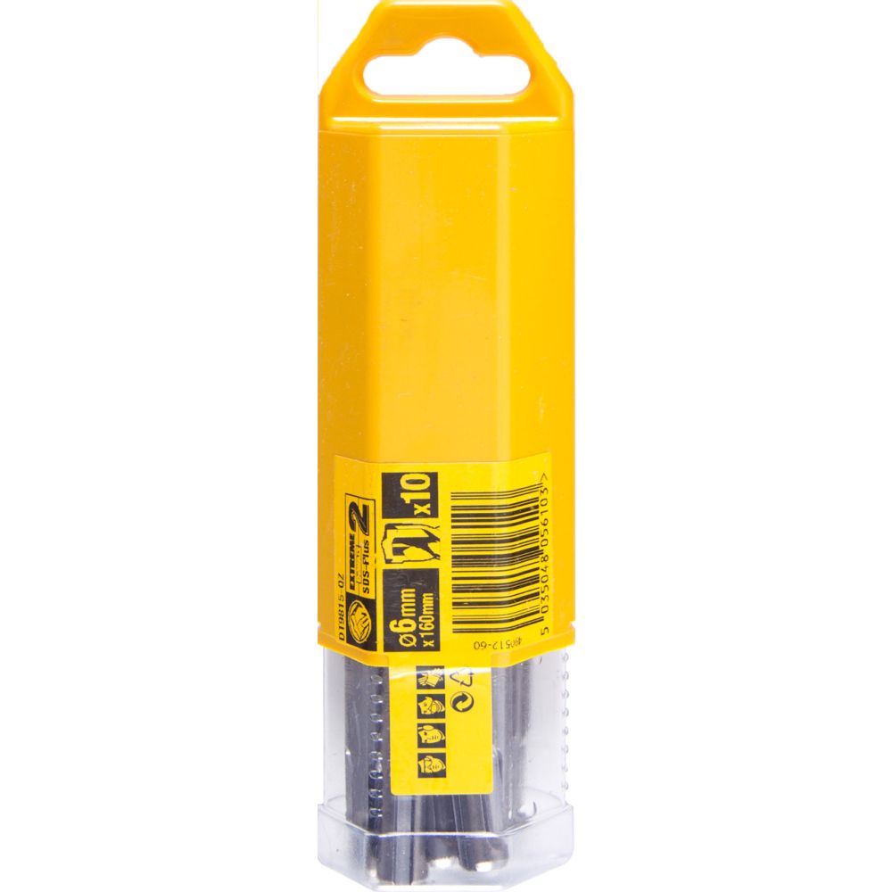 Бур DEWALT EXTREME DT9815, SDS-Plus, 6 x 160 x 100, 10 шт.