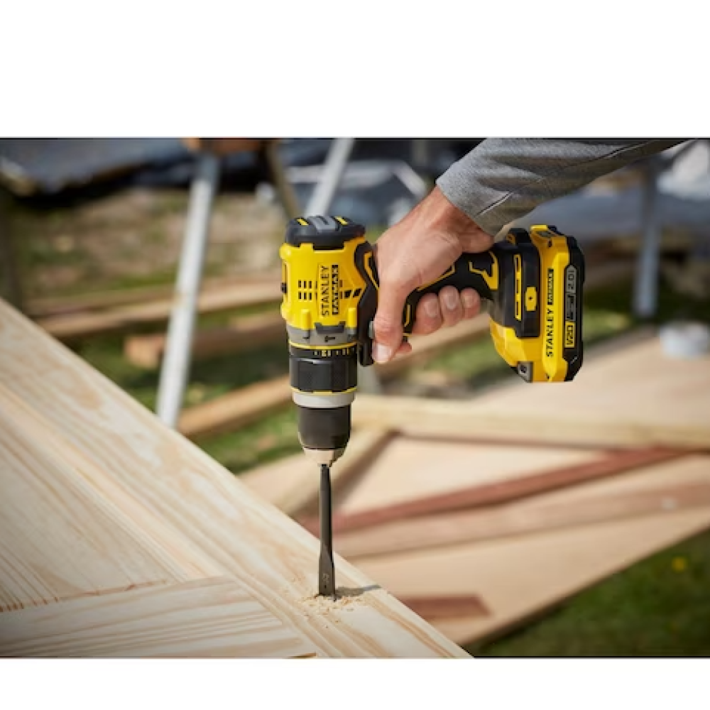 Аккумуляторная бесщеточная ударная дрель-шуруповерт STANLEY FATMAX V20, 18 В, 80 Нм, 2100 об/мин, без АКБ и ЗУ, SFMCD721B