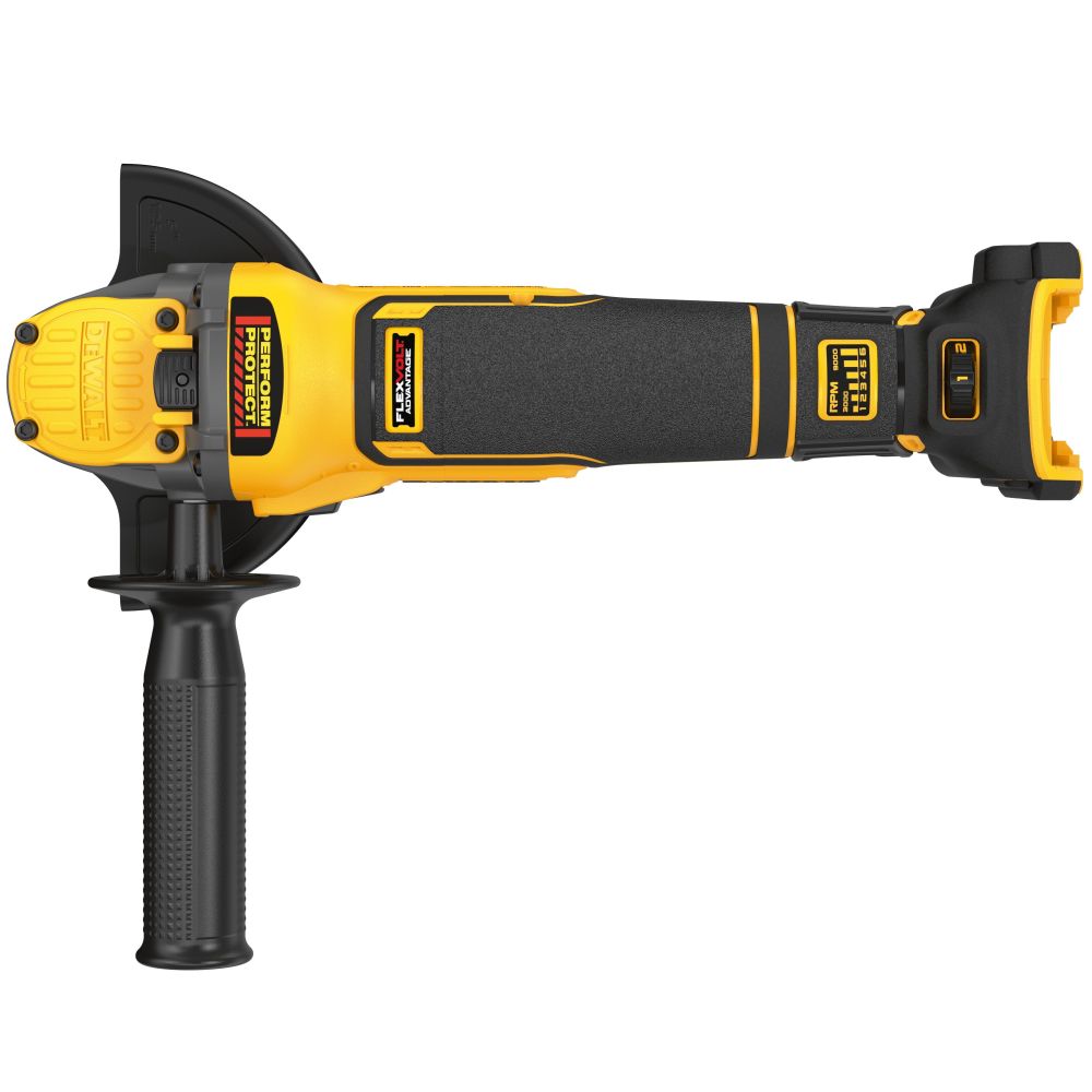 Аккумуляторная угловая шлифмашина DEWALT DCG409VSP1T, 18/54 В, 125 мм, 9000 об/мин, с АКБ 5 Ач и ЗУ, в кейсе TSTAK (DCG409VSP1NT-XJ)