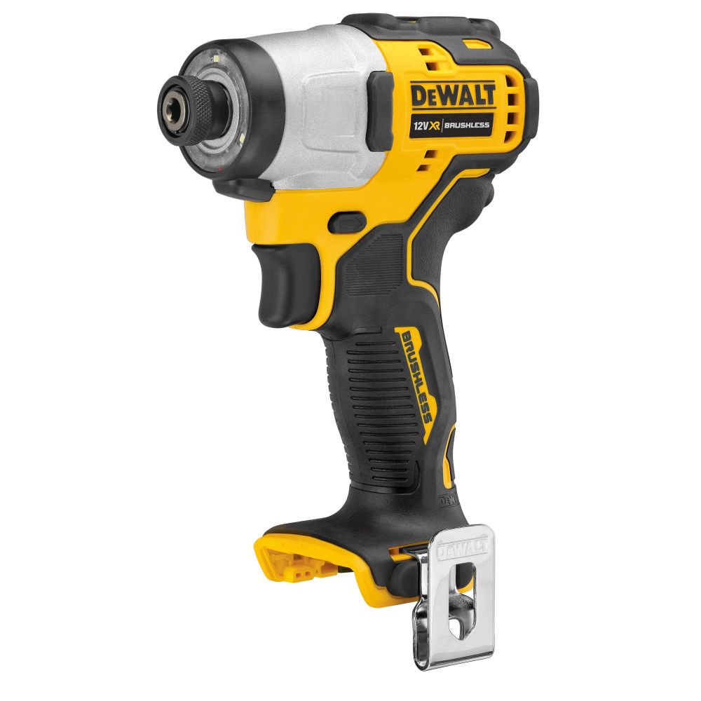 Аккумуляторный бесщеточный ударный шуруповерт DEWALT, 12 В, 163 Нм, 3600 уд/мин, 2850 об/мин, без АКБ и ЗУ, DCF801N