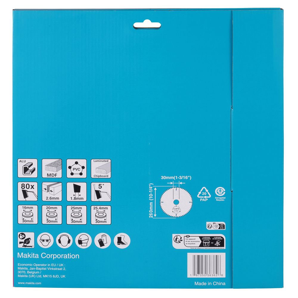 Пильный диск по мультиматериалу Makita D-81751, 260х30х1.8 мм