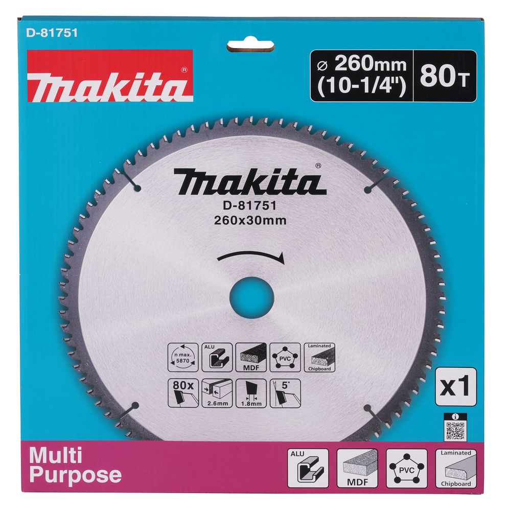 Пильный диск по мультиматериалу Makita D-81751, 260х30х1.8 мм