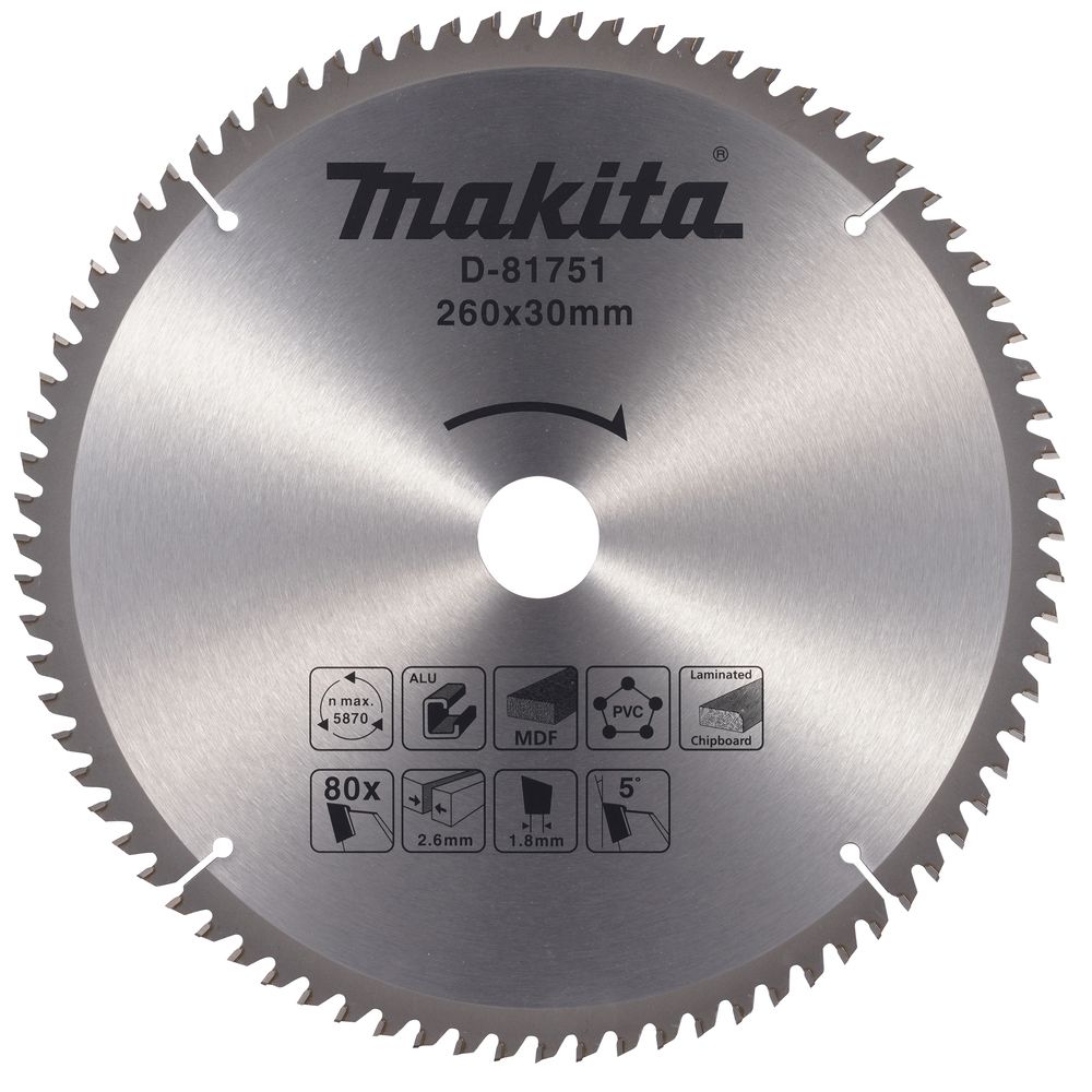 Пильный диск по мультиматериалу Makita D-81751, 260х30х1.8 мм