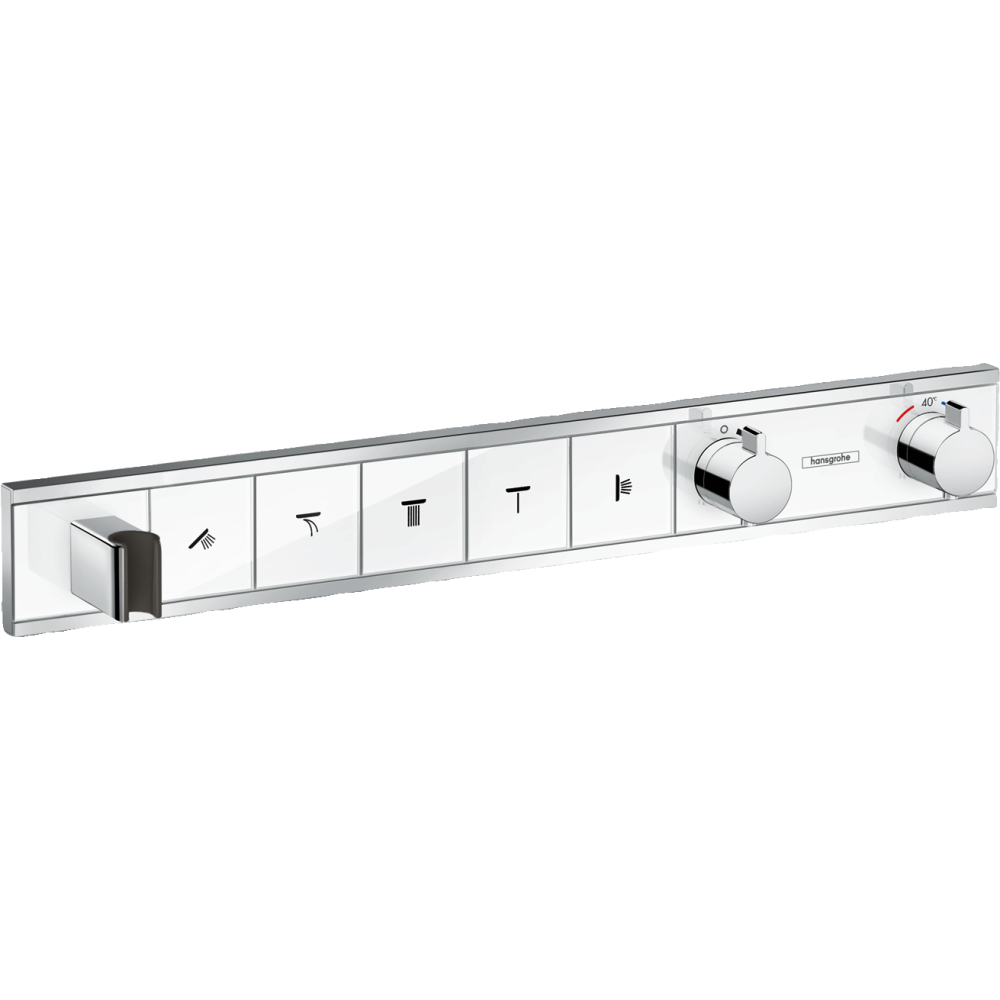 Внешняя часть термостата для душа hansgrohe RainSelect скрытого монтажа на 5 потребителей 15358400, белый/хром