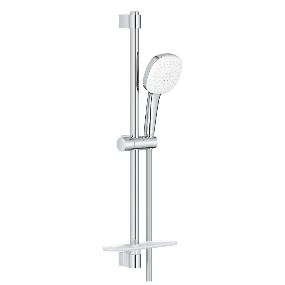 Душевой гарнитур GROHE Tempesta Cube 110 с мыльницей, 2 режима струи, душевая штанга 600 мм, 7,4 л/мин, хром (26907003)