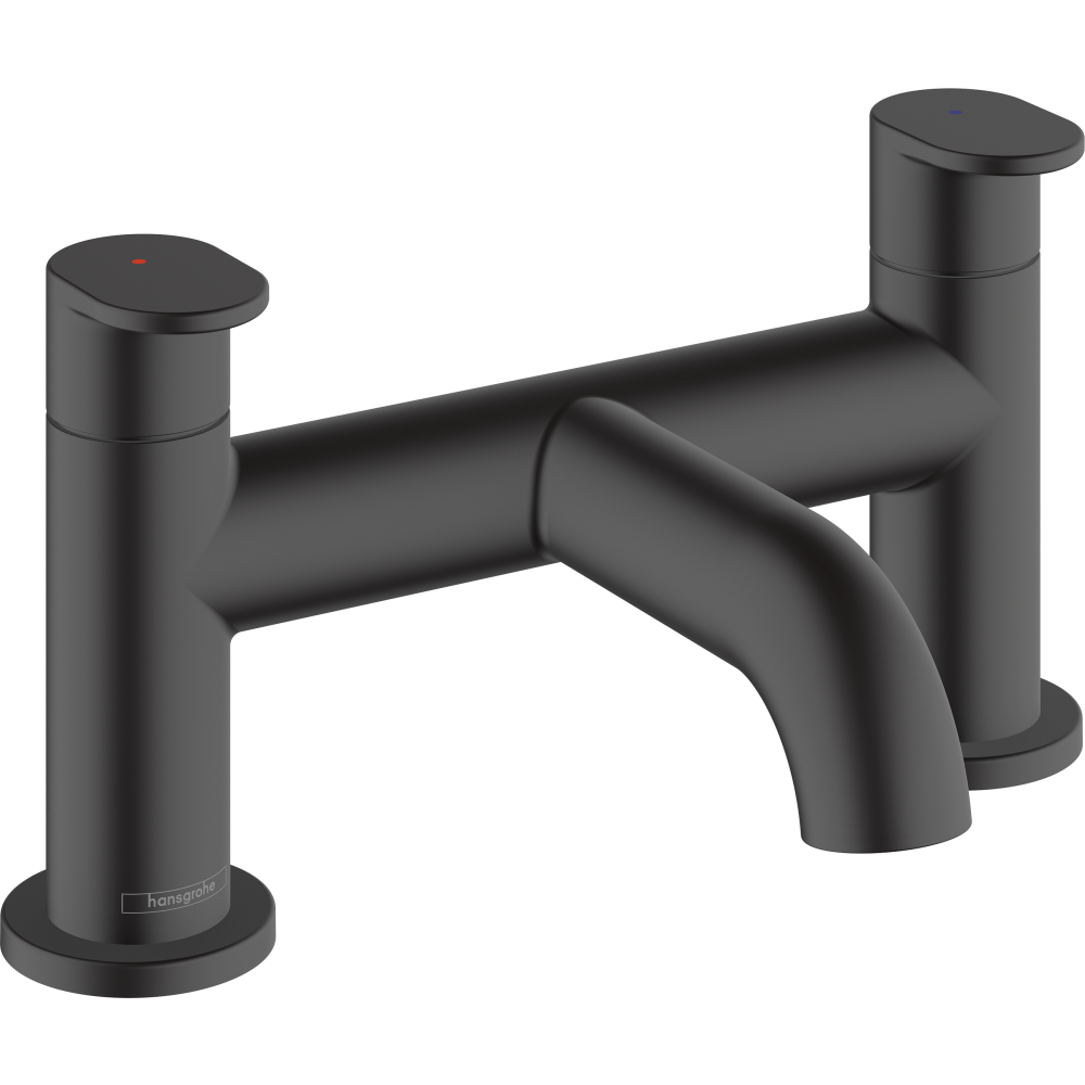Смеситель для ванны hansgrohe Vernis Blend на край ванны на 2 отверстия 71442670, матовый черный
